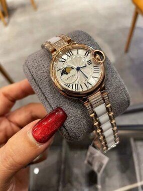 Cartier's Ballon Bleu Moon Phase Ceramic Ladies Watch 33MM